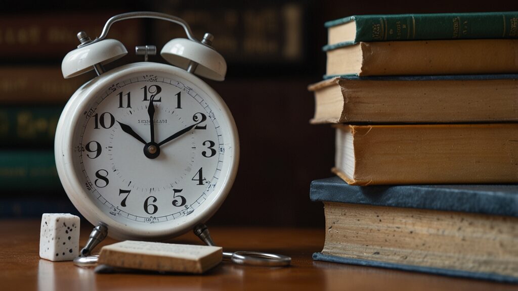 A cinematic, motivational shot of a student sitting at a tidy desk, focused while a glowing timer reads “30:00.” Soft sunlight filters in, highlighting the student’s concentration. The text “Study Smarter with the 30 Minute Study Pomodoro Rule — Not Longer!” appears in elegant modern typography. The tone is motivational, balanced, and visually dramatic — like a productivity documentary poster.